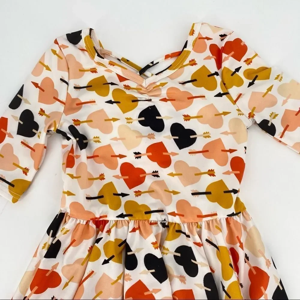 Girls DotDot Smile Hearts Swing‎ Dress Size 2 Adorable
